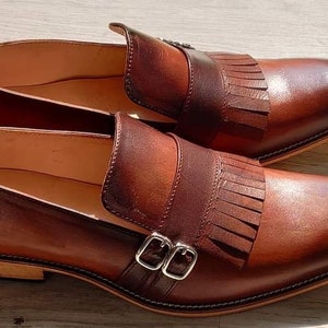 Stylish Monk Strap Brown Shoes for Mens Dress Shoes