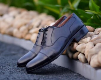 Finishing & Sewing Herren Oxford Schnürschuhe - Brogue Cap Toe Business Schuhe In Braun