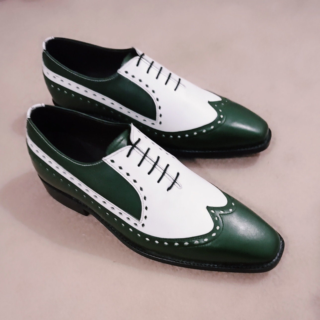 靴 Edward Green - Wingtip Dress Shoes 7.5 - Inverness Wingtip Oxford Shoe in Dark Oak Antique Calfskin