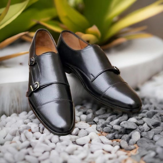 Oxford Black Double Monk Strap Dress Shoes for Men Formal Shoes Etsy