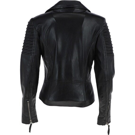 Femmes Noir Cuir Biker Veste Elegante Femmes Veste en Cuir Etsy Canada