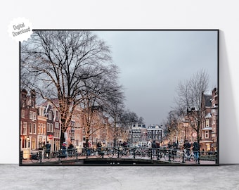 Schildknaap liter Blijkbaar Digital File Christmas Amsterdam Cityscape Traditional - Etsy