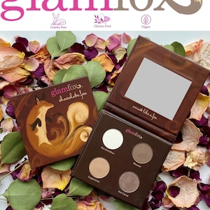 GlamFox Natural Vegan Eye Shadow Palette, Chocolate Fox (Warm Brown and Neutral Tones)