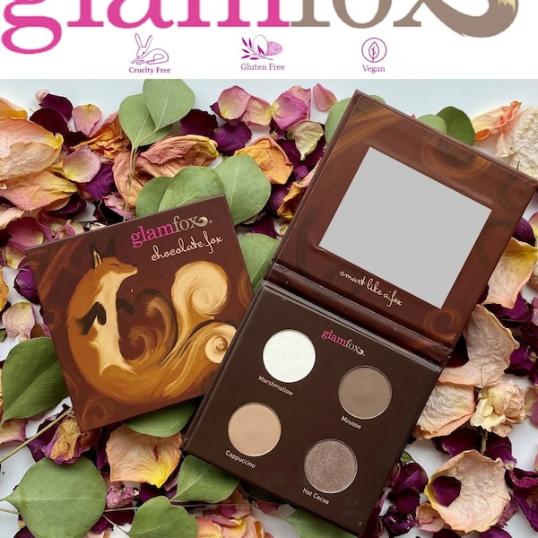 GlamFox Natural Vegan Eye Shadow Palette, Chocolate Fox (Warm Brown and Neutral Tones)