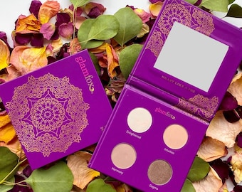 GlamFox Natural Vegan Eye Shadow Palette, Zen Fox, (Soft Neutral Tones),