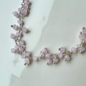 Delicate Rose Quartz Cluster beaded bracelet