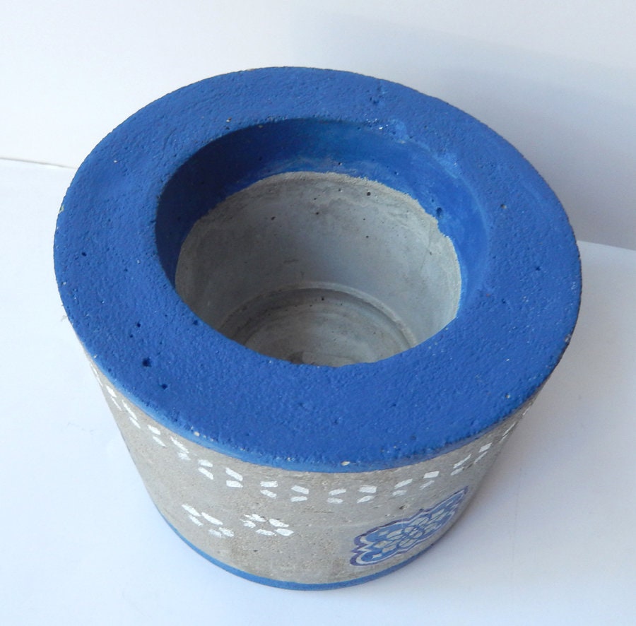 Concrete Plant Potconcrete Flower Pot Etsy