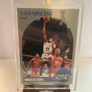 1990-91 NBA Hoops Sam Vincent Card - with Michael Jordan Wearing Jersey #12