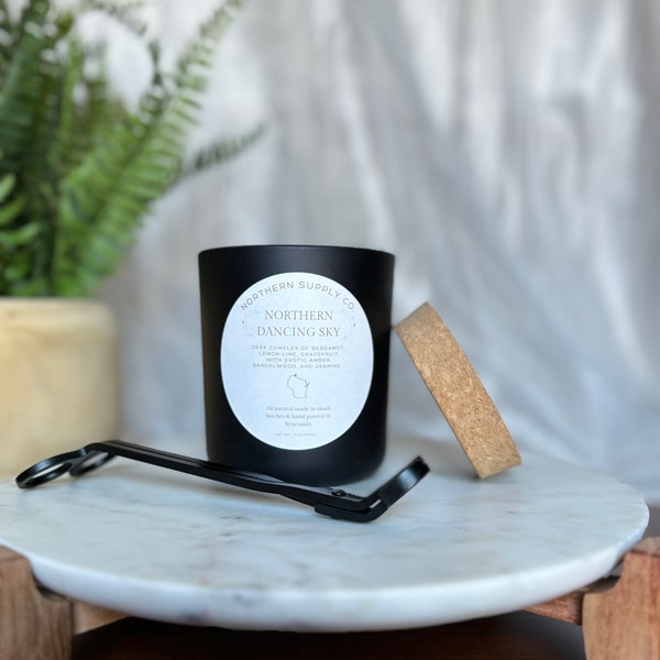 Northern Dancing Skies All Natural Soy Wax Candle Crackling Wood Wick Non Toxic Candle Homemade Home Warming Gift Birthday Gift