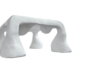 Handcrafted Gypsum Plaster Coffee Table, Organic Modernist Sculpture by Studio Chora