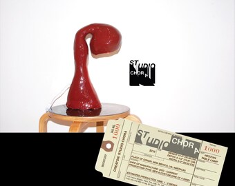 Hestian Light Series by Studio Chora, Table Lamp in Burgundy Red, Handcrafted & One-of-a-Kind
