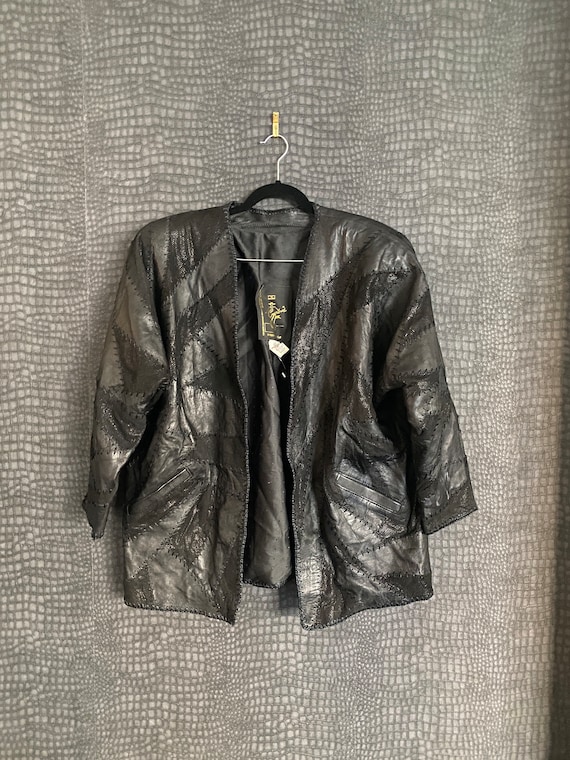 Vintage Leather Patch Jacket - image 1