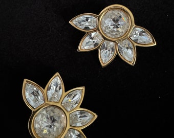 Vintage Swarovski Half Sunflower Earrings