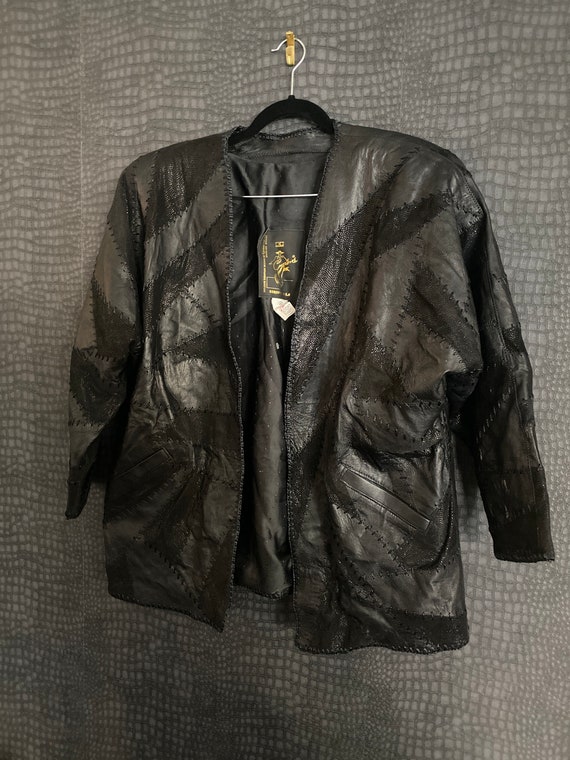 Vintage Leather Patch Jacket - image 8