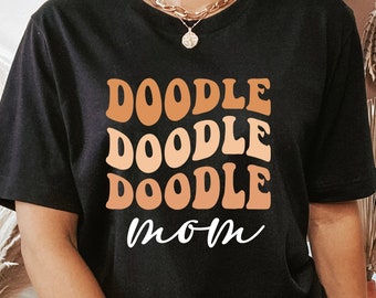Doodle Mom SVG PNG, Labradoodle Dog, Dog Mom, Retro, Wavy, Sublimation, Cut Files For Cricut, Instant Download