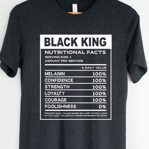 Svg noir roi, valeur nutritive png, afro-américain, garçon mélanine, homme noir, design afro, étiquette nutritionnelle, cricut silhouette