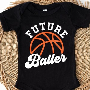 Future baller Svg, basket-ball bébé Svg, Svg faire-part de grossesse, grenouillère bébé Svg, fichier de coupe Cricut, sublimation Png