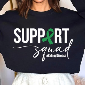 Kidney Disease Awareness Support Squad Svg, Green Ribbon Svg, Kidney Health Svg, niertransplantatie Survivor Svg Png Eps voor Cricut