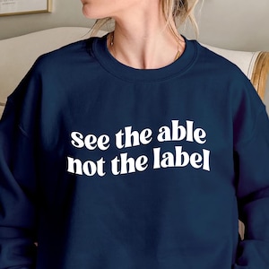 See The Able Not The Label Svg Png, Autism Awareness Shirt Design, inclusief ondersteuningssublimatiebestand, Special Needs Advocate Svg