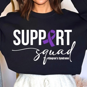 Sjogren’s Syndrome Awareness Support Squad Svg, Purple Ribbon Svg, Autoimmune Disease Cricut Cut File, Sublimation Png