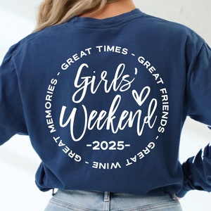 Week-end des filles 2025, Svg voyage filles 2025, chemises assorties Svg, Svg mode vacances, Besties Svg Eps, fichier de coupe Cricut, sublimation png