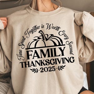 Thanksgiving famille 2025 SVG, Svg famille Thanksgiving, Thanksgiving famille correspondant chemises Png, fichiers Svg pour Cricut
