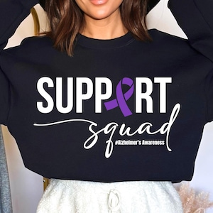 Équipe de soutien à la sensibilisation à la maladie d'Alzheimer, soins de démence Svg, ruban de perte de mémoire Svg, soins aux personnes âgées soutien Png Eps, fichier de coupe Cricut pour les soignants