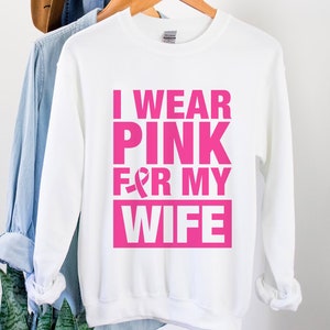 Ik draag roze voor mijn vrouw Svg, Breast Cancer Awareness Svg, Breast Cancer Warrior Svg, Pink Ribbon Svg, bestanden voor Cricut, sublimatie