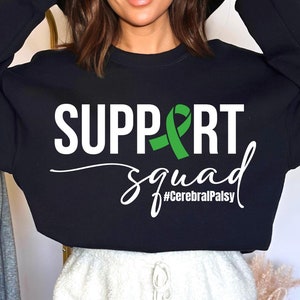 Squadra di supporto per la consapevolezza della paralisi cerebrale Svg, Nastro verde Svg, Guerriero della paralisi cerebrale Svg, Consapevolezza della CP Svg Png Eps per Cricut, Sublimazione
