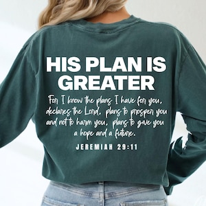 Sein Plan ist größer SVG, Jeremia 29:11 PNG, christlicher Bibelvers EPS, religiöse Schrift Schnittdatei, Cricut Silhouette Sublimation