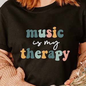 La música es mi terapia Svg Png Eps, La música es mi terapia Retro, Archivo Svg para Cricut, Archivo de silueta de música, Descarga instantánea