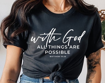 With God All Things are Possible Svg, Scripture Svg, Bible Quote Svg, Christian Bible Verse Svg, Matthew Svg for Cricut, Silhouette Cameo
