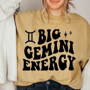 Große Zwillinge Energie SVG, Sternzeichen SVG, Retro wellig trendige SVG, Geburtstag Shirt, Sublimation Design, digitale Dateien für Cricut & Silhouette geschnitten