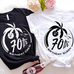 70e anniversaire Svg pour femme, anniversaire Reine et équipage Svg Png, 70 anniversaire chemise Svg fichier Cricut, conception Svg plage palmier tropical