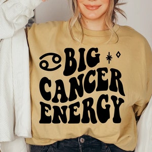 Großer Krebs Energie SVG, Sternzeichen SVG, Retro wellig trendige SVG, Geburtstag Shirt, Sublimation Design, digitale geschnittene Dateien für Cricut & Silhouette