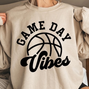 Svg de basket-ball Game Day Vibes, Svg de maillot de basket-ball, Svg de la saison de basket-ball, Svg de joueur fan de basket-ball, Fichiers de découpe Cricut, Png sublimation