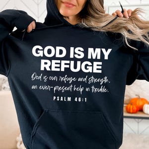 Gott ist meine Zuflucht SVG, Psalm 46: 1 PNG, christlicher Bibelvers EPS, religiöse Stärke Schrift, auf Glauben basierende Schnittdatei, Cricut Sublimation