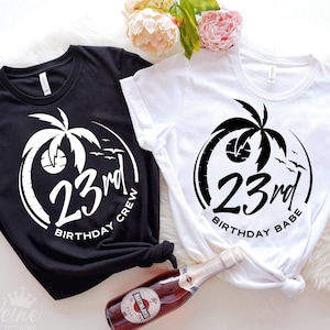 23er Birthday Babe Geburtstagssvg Png, Palme Kreis Design, minimale tropische Geburtstagssvg-Datei für Cricut-Schnitt