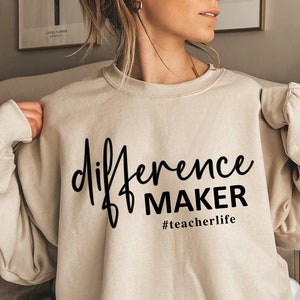 Difference Maker SVG PNG, Teacher life SVG, Teacher appreciation Svg, gift for teacher, teacher shirt Svg, teacher quote Svg, Sublimation