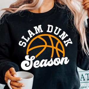 Temporada de mates Slam Dunk Svg, Mamá de baloncesto Svg, Temporada de baloncesto Svg, Día del juego de baloncesto Svg, Deportes Svg, Archivo de corte Cricut, Sublimación Png