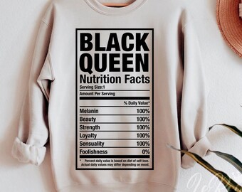 Black Queen Nutritional Facts Svg, Black Queen Svg, Melanin Svg, Black Woman Svg, Cricut Cut File, Sublimation Png