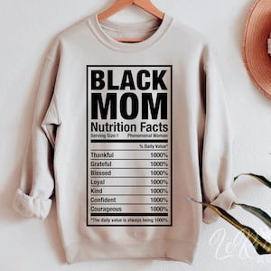 Maman noire valeur nutritive Svg, fête des mères Svg, femmes noires Svg, mère mélanine Svg, fichier de coupe Cricut, sublimation png