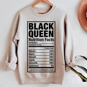 Valeur nutritive de la reine noire Svg, Svg reine noire, Svg mélanine, Svg femme noire, fichier de coupe Cricut, sublimation png