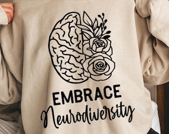 Floral Brain Neurodiversity SVG, Autism Awareness, ADHD (Digital Download)