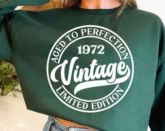 Vintage 1972, 50th Birthday SVG, PNG (Digital Download)