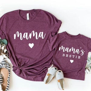 Mama Svg, Mama's Bestie Svg, Mommy And Me Svg, Family Shirts Svg, Mama's Little Bestie, Valentine Shirt Svg Png Eps, Cricut, Sublimation