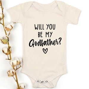 Você será meu padrinho SVG PNG – Design de proposta de padrinho, arquivo Cricut de batismo, sublimação de macacão de bebê, anúncio de padrinho