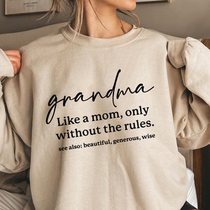 Abuela como una mamá pero sin reglas Svg, Día de la Madre Svg, Abuela Svg, Abuela Camisa Svg, Archivo de corte Cricut, Silueta, Sublimación Png