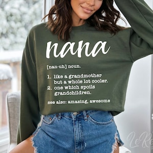 Nana Definition zwart, Oma Definition Zeichen, Nana Form, Muttertag Geschenk, Cricut Cut Datei, Silhouette, SVG, Png Eps