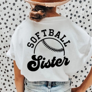 Svg soeur du softball, soeur du softball Svg, Svg soeur du softball, sport Svg, softball fer sur png, fichier de coupe Cricut, sublimation